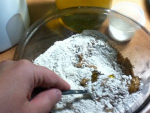 A fork is the perfect tool for this.