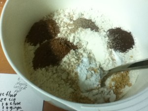 All the other ingredients are the so-called Dry Ingredients. Mix them together in another bowl.