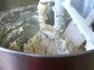 Here is what the dough looks like when it first comes together. See the lumps? We want to get rid of those. 