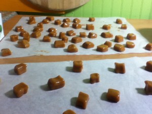 No, the bits are not perfectly uniform. That's how you know they are home made. Wrap each bit in a little square of parchment or waxed paper and prepare to share your work.