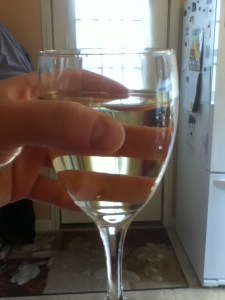 Only use wine that you would drink. Mom and  I made sure the chardonnay used in the risotto was drinkable. before it was added to the rice. 