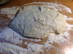 Use a lot of flour for this step, both on the counter and on your hands! It is very sticky. 